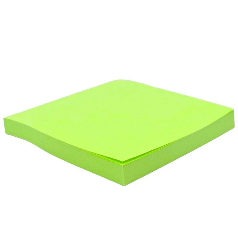 Стикер самоклеящийся 100 лист KUVERT Stiky 76*76мм, неон-зеленый, 100 листов