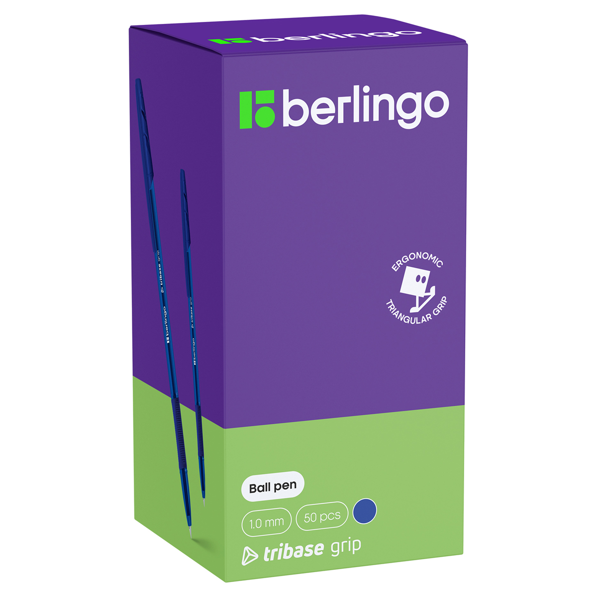 РУЧКА ШАР. BERLINGO "TRIBASE GRIP" СИНЯЯ 1,0ММ С РЕЗИН.УПОРОМ,МАСЛ.ОСНОВА