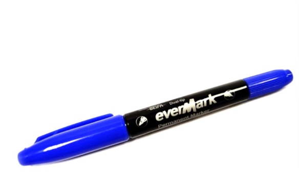 Маркер перманентный двухсторонний Китай Синий BEIFA