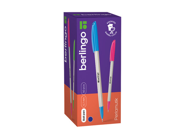 Ручка шариковая Berlingo Perlamutik 0,7мм, синяя, ассорти