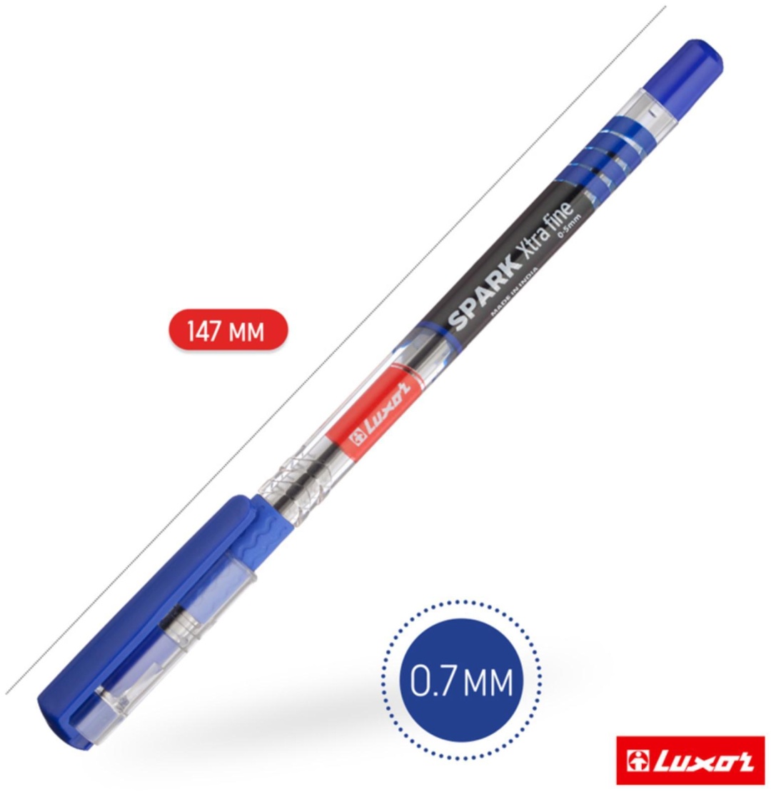 Ручка шариковая Luxor Spark тонированный корпус СИНЯЯ паста  грип 0,5мм