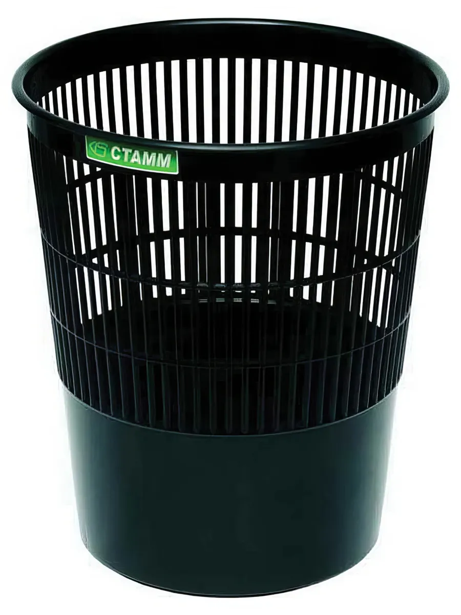 Корзина для мусора СТАММ 14 литров, сетчатая, черная