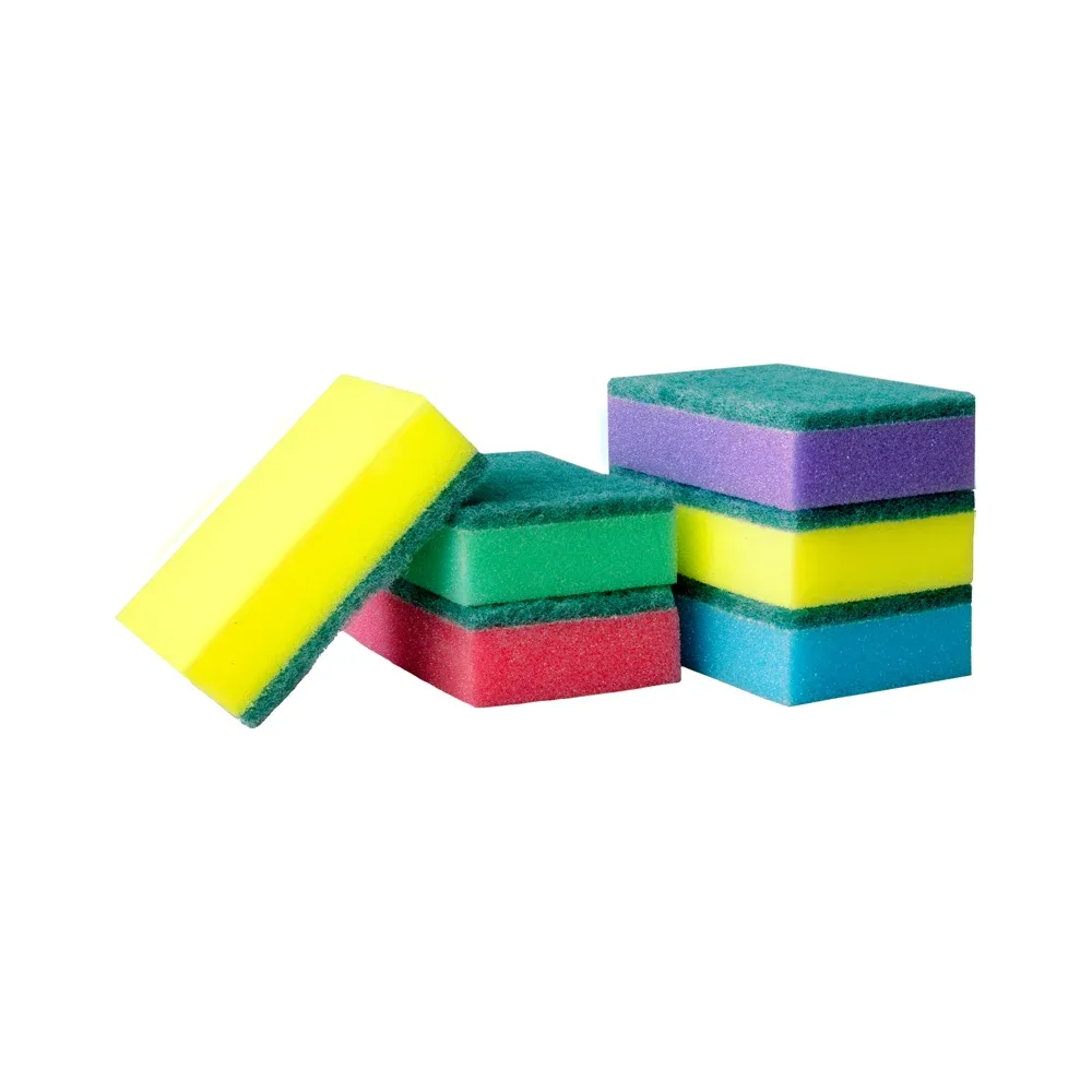 Губка для посуды OfficeClean, поролон с абразивным слоем, 8*5,3*2,6см,(10шт.в упак.)