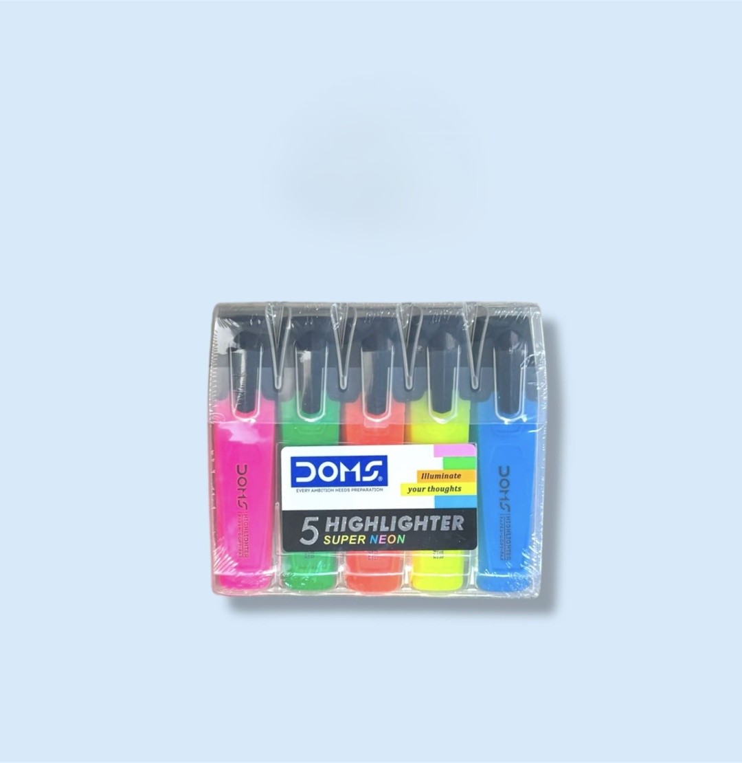Маркер-текстовыделитель DOMS SUPER NEON 5цв 80470