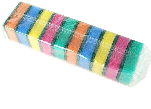 Губка для посуды универсальная, поролон 6*9 см,(10шт.в упак.)