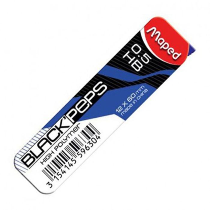 Грифели MAPED для механических карандашей, 0.5мм HВ,(12 шт/уп)