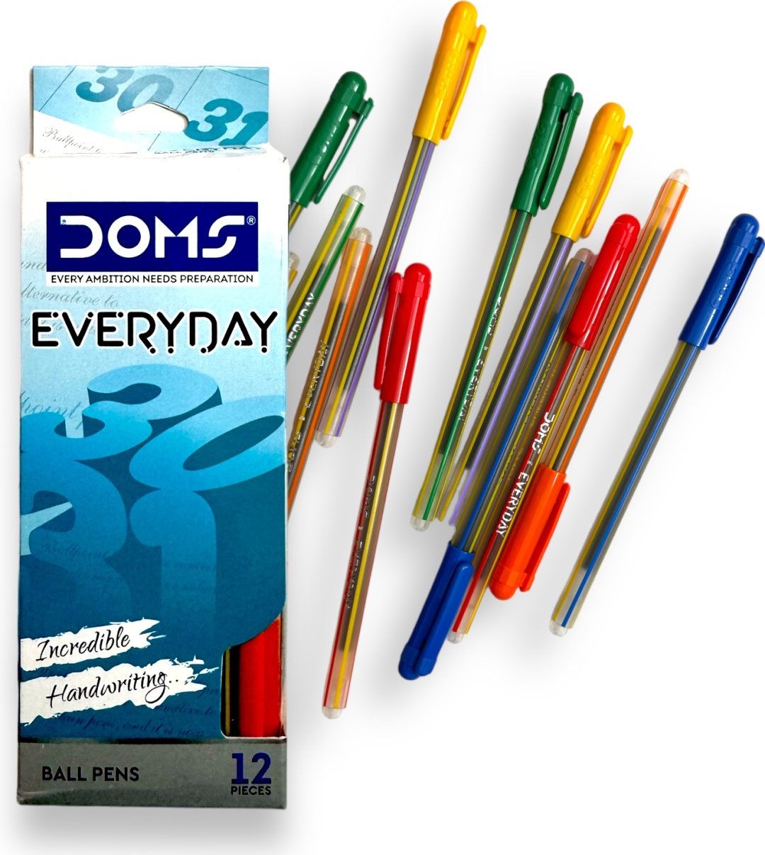 Ручка шариковая 0.7мм, DOMS EVERYDAY синий, 3411 (12 шт\уп)