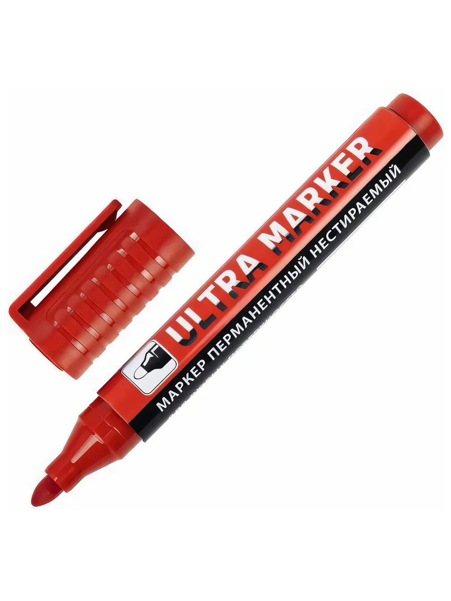 Маркер перманентный  красный, FL-6058