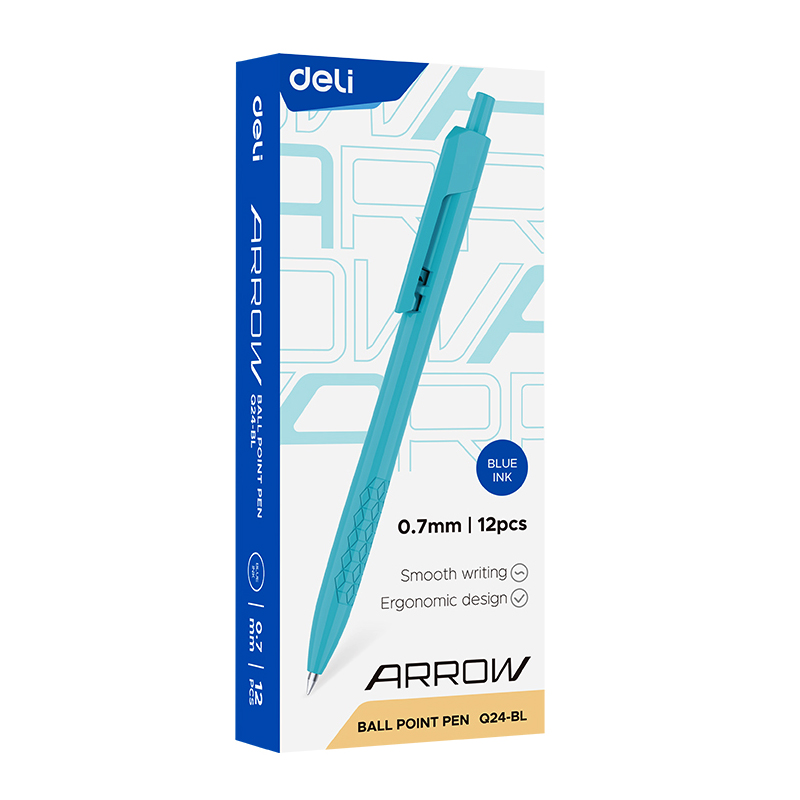 Ручка автоматическая шариковая DELI  Arrow  0,7 мм, синяя