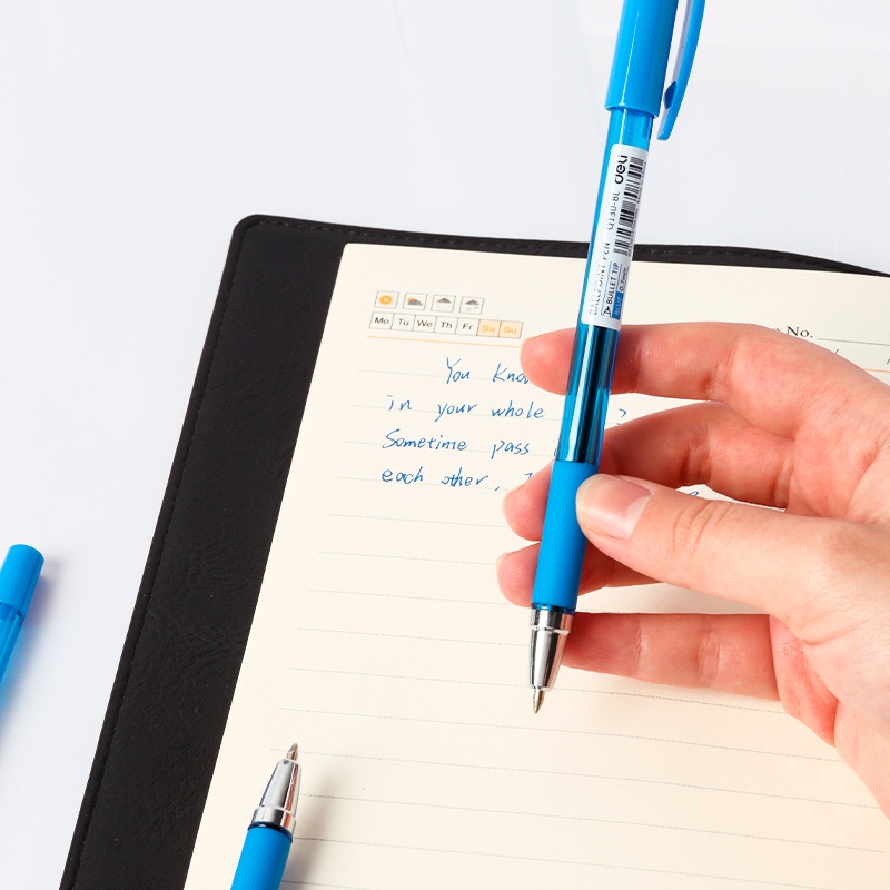 Ручка шариковая DELI Q130BL BALL POINT PEN 0,7 мм, синяя грип