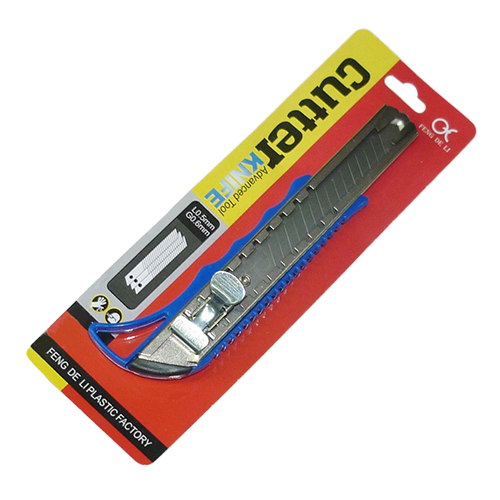 Нож канцелярский 18мм с фиксатором, HX6898B